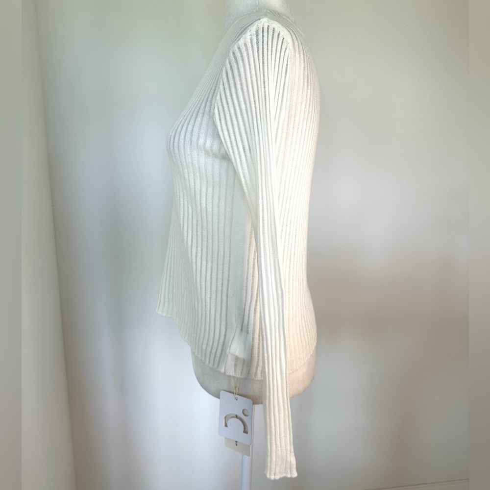 NWT Commense See Through Ribbed Knit Mesh Top - Picture 9 of 16